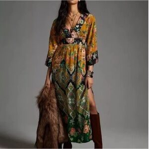 Anthropologie Multicolor Floral Maxi Dress
